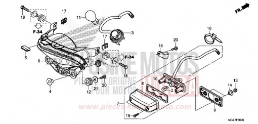 FEU ARRIERE CB500XAF de 2015